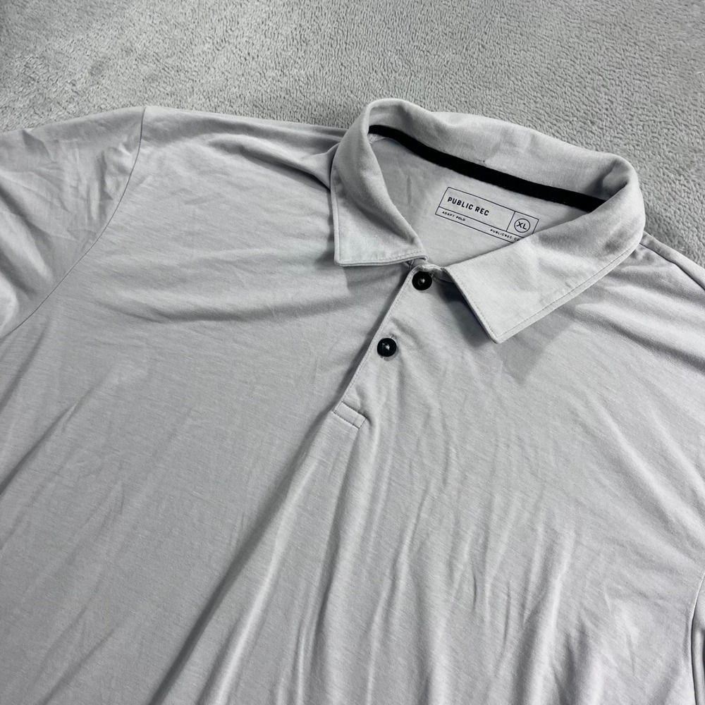 Public Rec Adapt Polo Mens XL Gray Short Sleeve Casual Athletic Golf Shirt